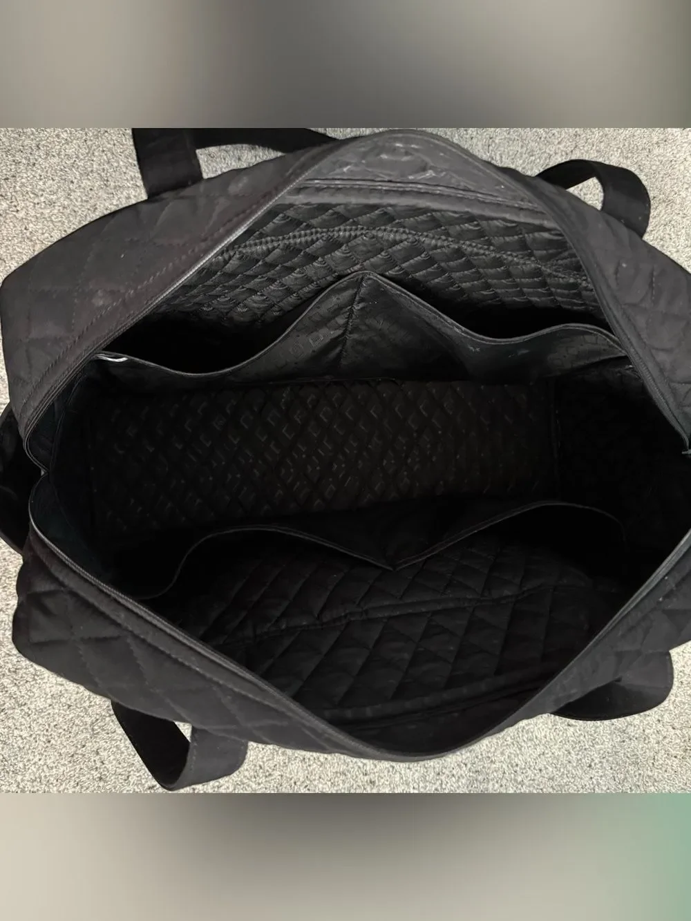 Vera Bradley Quilted Black Baby Bag with attached changing pad